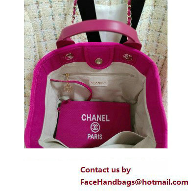 chanel Mixed Fibers, Calfskin  &  Gold-Tone Metal shopping bag fuchsia 2024